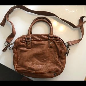 brown/tan liebeskind bag with crossbody strap